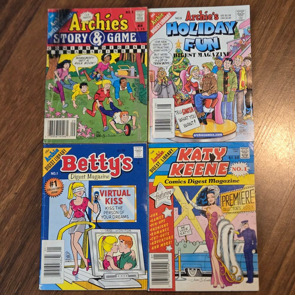 Vintage Archie Comics Digest Lot of 4 - Betty #1 & Katy Keene #1 Premiere Issues